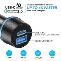 Chargeur de voiture double port 38W PD USB C Universal Quick Charge 20W Mobile Phone Adapter Smart QC3.0 USB Type C for Camera Boxed