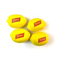 Balle anti-stress en mousse PU en forme de citron avec impression de logo personnalisé en gros pour la promotion de marques de fruits et les cadeaux de salons professionnels
