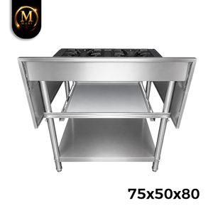 Estufa de Gas Comercial de Acero Inoxidable de Dos Quemadores, Fabricada en Malasia, Excelente para Restaurantes y Servicios de Catering - Product Image 4