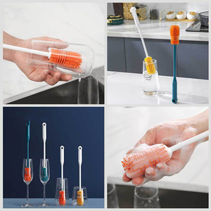 แปรงล้างแก้วซิลิโคนด้ามจับ PP ขนาด 32 ซม. ปลอดภัย เป็นมิตรกับสิ่งแวดล้อม พร้อมด้ามจับยาว สำหรับขวดนมและแก้วเด็ก ทำความสะอาดได้อย่างสะดวก - Product Image 6