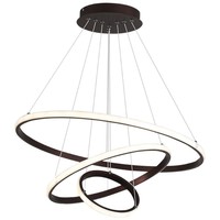Lustre LED suspendu moderne nordique à 3 anneaux, hauteur réglable à distance, design minimaliste pour salle à manger, chambre, bar (Moyen)