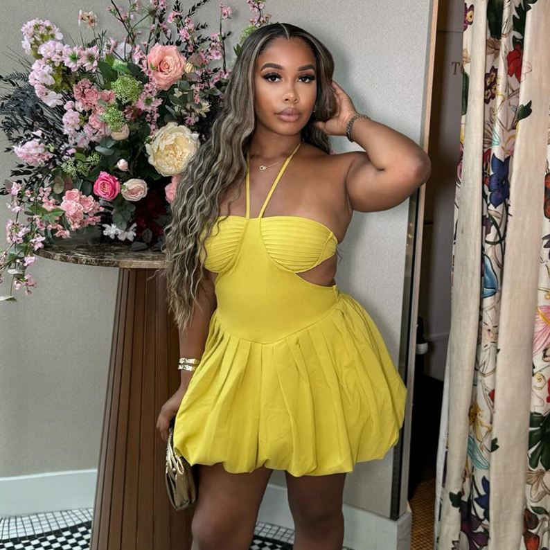 halter dress summer casual Open Back Dress,Casual Bohemian dress,Boho Dress,Goddess  Foutaz Exquisitely crafted Wholesale Halter Neck Women Dress