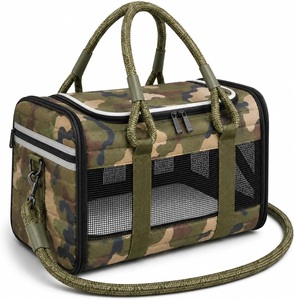 Sac de transport pour animaux de compagnie en tissu Oxford 600D avec fermeture éclair pour petits chiens et chats, idéal pour les voyages, doté d'un filet ventilé et d'une base antidérapante - Product Image 1