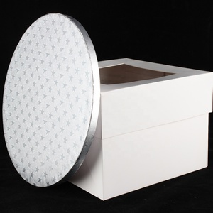 Sunshine Customized Corrugated Board Cake Carrier Box with Handles Folders Paper <b>Bakery</b> <b>Boxes</b> with PET Window - Product Image 3