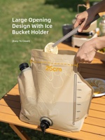 Sac de stockage d'eau pliable, résistant aux fuites, conteneur d'eau portable pliable, équipement de camping en plein air pour pique-nique, randonnée, urgence
