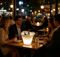 Seau à glace LED à changement de couleur IP65, rechargeable, avec télécommande, refroidisseur de vin lumineux pour bar, fête, boîte de nuit, Noël, Halloween