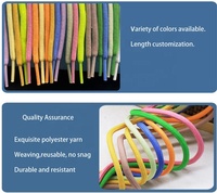 Cordon de lacets rond robuste de 5 mm pour bottes de randonnée et de travail, cordon de serrage enduit de couleur unie, utilisation polyvalente pour sacs et vêtements