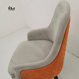 Chaise de salle à manger personnalisable en velours avec pieds en bois noir, chaise de loisirs, vente en gros pour la maison et le commerce - Product Image 2