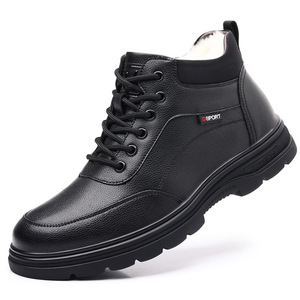 Botas de Invierno para Hombre, de Piel Auténtica, Forro de Felpa, Suela de Goma Cálida, Punta Redonda, Botas para la Nieve - Product Image 5