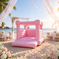 Château gonflable rose pour mariage, château gonflable romantique pour jardin, cour, fête, décoration de fête