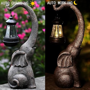 Solar Powered Outdoor Garden Elephant Statues Perfect Christmas Gift for Women Courtyard Sculpture <b>Landscape</b> Decor <b>Light</b> - Product Image 5