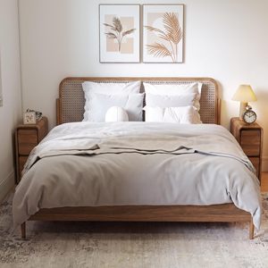 Mid Century Modern Small Nightstands with 2 Drawers, Slim 2 Drawer Dresser <strong>Skinny</strong> <strong>Bedside</strong> <strong>Table</strong>, Wooden End <strong>Table</strong> for Small - Product Image 6
