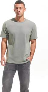 Camiseta de algodón con cuello redondo pesado para hombre-Camisetas lavadas gruesas desgastadas para hombre - Product Image 6