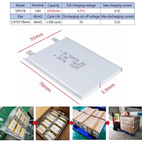 Baterai Laptop Semi-Solid State Li-ion Polymer NMC LCO 3.8V 3950mAh 595578 Langsung dari Pabrik untuk Laptop Samsung HP DELL