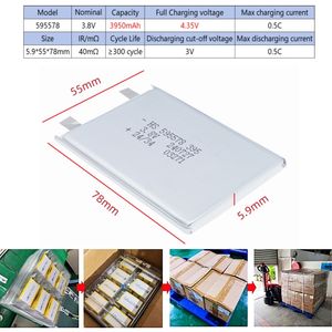 แบตเตอรี่แล็ปท็อปแบบกึ่งแข็ง595578 3950มิลลิแอมป์3.8โวลต์ Li-ion สำหรับแล็ปท็อป Samsung แล็ปท็อป HP DELL - Product Image 2