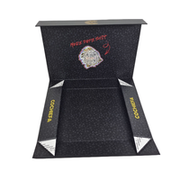Boîte magnétique en papier carton de luxe de qualité supérieure noire personnalisée avec emballage avec logo boîtes cadeaux pliantes avec couvercle magnétique