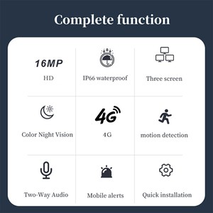 กล้องวงจรปิดพลังงานแสงอาทิตย์ 16MP รุ่นยอดนิยม 4G <span class=keywords><strong>WIFI</strong></span> แบบสามเลนส์ สองภาพ กล้อง PTZ ภายนอกอาคาร - Product Image 5