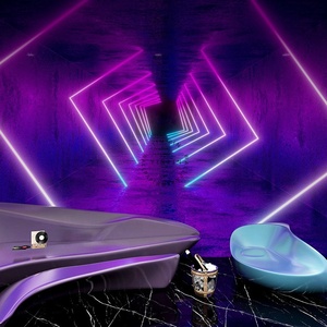 Carta da Parati Moderna con Effetto <span class=keywords><strong>3D</strong></span> e Illuminazione al Neon, Impermeabile e Antistatica, Motivo Botanico per Sfondo Bar - Product Image 2