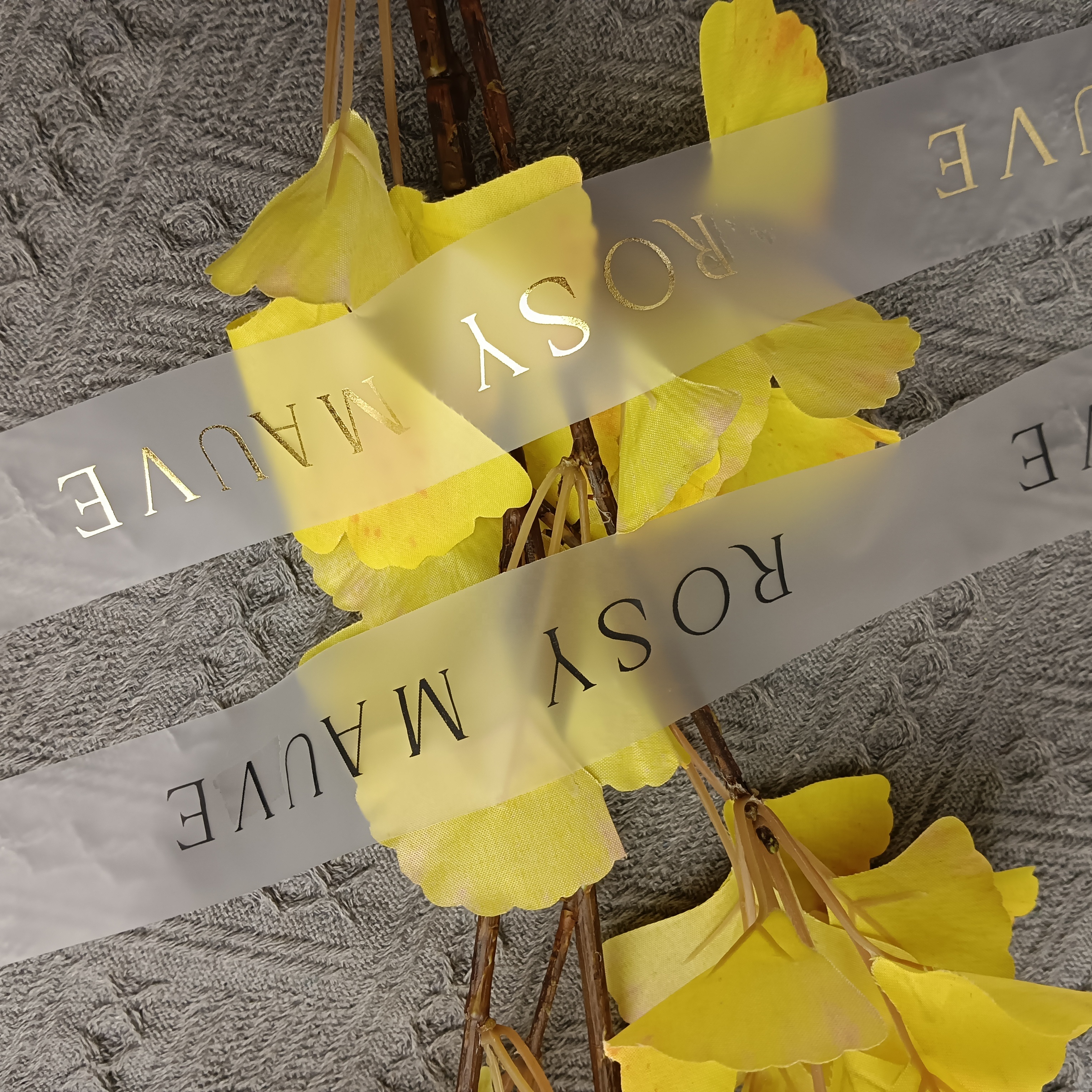 Screen Printed Logo Floral Transparent Waterproof Ribbon TPU Ribbon Christmas Valentine's Day Custom Ribbon With LOGO