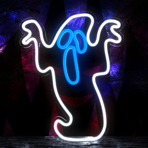 Lumière LED néon fantôme d'Halloween, alimentée par USB, pour ambiance de fête en intérieur, club, enseigne de magasin, indicateur lumineux 5V 12V - Product Image 1
