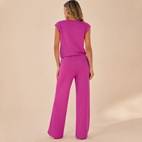 Ensemble Athlétique Assorti 2 Pièces pour Femme : Débardeur Sans Manches et Pantalon Long à Capuche, Personnalisable avec Logo OEM, Idéal pour l'Été et le Sport (Vente en Gros)