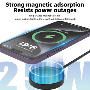 热门产品 <span class=keywords><strong>2026</strong></span> 新款 25W 超级快充器 磁性无线充电板 功率瓦数 温度显示 无线充电器 - Product Image 2