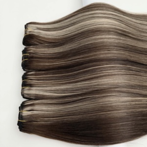 Wholesale Virgin Hair Manufacturers <b>Cheap</b> Natural Straight Blackdark Brownlight Brown Thick Machine Weft Hair <b>Extension</b> - Product Image 3