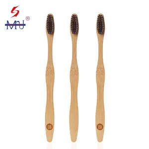 Fábrica biodegradables Eco adulto de bambú suave cepillo de dientes Natural con cerdas de Nylon