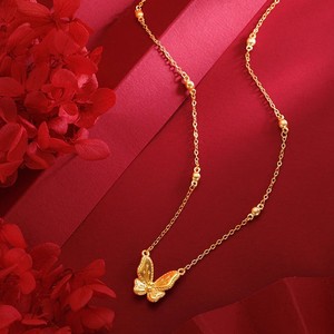 Elegant jewelry set, high-end bracelet and earrings, Zhou family style "Flower and <b>Moon</b> Dream Butterfly Necklace" with - Product Image 2