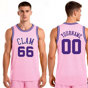 Pedido Mínimo 10 Piezas, Diseño de <span class=keywords><strong>Camiseta</strong></span> de <span class=keywords><strong>Baloncesto</strong></span> Internacional, <span class=keywords><strong>Alemania</strong></span>, Personalizada para Equipo, Transpirable, Color Rosa - Product Image 1