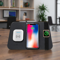 Support de charge 3-en-1 Dock 10W Chargeur sans fil pour iPhone XS/XS Max/XR/X/8/8 Plus Compatible avec les écouteurs