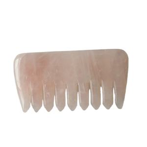 HZ Natural Rose Quartz Guasha Peine Herramientas de masaje Germinación y espesar el cabello Jade Gua Sha Producto Gua Sha Peine <span class=keywords><strong>Faceroller</strong></span> - Product Image 1
