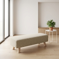Pouf ottoman moderne en tissu papier avec housse amovible, long, pour salon, bureau à domicile et chambre à coucher, repose-pieds