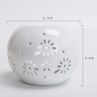 Chauffe-cire rond en céramique pour bougies chauffe-plat, brûleur d'huiles essentielles et de cire fondue pour spa et décoration intérieure