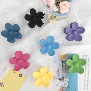 Toptan Saç Aksesuarları Şık Plastik Toka Şeker Renkli Buzlu Çiçek Orta Boy Saç Pençesi Kadınlar ve Kızlar İçin - Product Image 1