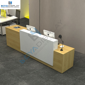 Tiếp Tân Duy nhất bàn L Salon vẻ đẹp gỗ văn phòng chất lượng tốt nhà máy trực tiếp màu đen biểu tượng tùy chỉnh đồ nội thất hiện đại - Product Image 5