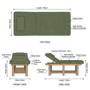 Table de massage et de soin moderne Zen pour spa, salon de beauté, soins du visage, tatouage, clinique, centre de bien-être, studio - Product Image 3