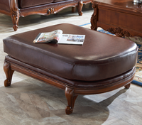 Meubles classiques ensemble de salon canapé en cuir en bois meubles de Style de luxe américain chaise de loisirs confortable GML07