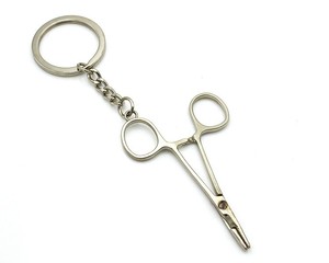 Quà tặng khuyến mãi Chất lượng cao Bạc Keychain Cai Trị Scissor đo băng kim loại thu nhỏ mô hình Keychain - Product Image 5