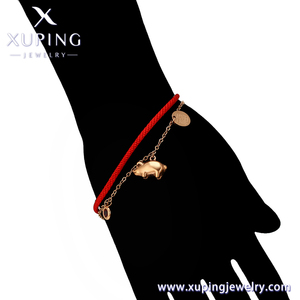 Xuping-<span class=keywords><strong>pulsera</strong></span> de acero inoxidable de color dorado y rosa, joyería sencilla y sencilla de moda para diario, el <span class=keywords><strong>Papa</strong></span> rojo de la suerte y el cerdo - Product Image 6
