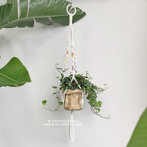90cm <span class=keywords><strong>Macramé</strong></span> plante cintres intérieur cintre support <span class=keywords><strong>suspendu</strong></span> jardinière accrocher <span class=keywords><strong>Pot</strong></span> paniers Boho salon fait à la main en gros EH2504065 - Product Image 1