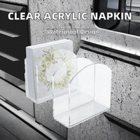 Porte-serviettes en acrylique transparent résistant à l'eau pour serviettes en papier de table, utilisation en cuisine, installation murale ou sur table, design moderne