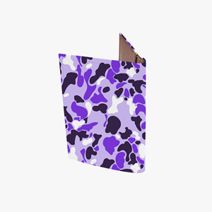 Funda de <span class=keywords><strong>Pasaporte</strong></span> Personalizada con Logotipo para Mujer, Diseño Preppy con Estampado de Camuflaje Morado, Linda Funda de <span class=keywords><strong>Pasaporte</strong></span> de Cuero PU para Chicas, Cartera Delgada para Viajes - Product Image 1