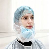 Couvre-cheveux jetable non tissé, type cagoule d'astronaute, sans latex, sans odeur, cagoule de protection pour travaux de laboratoire