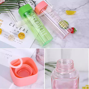 Grace Square Plastic <b>Cup</b> 500ml <b>With</b> <b>Lid</b> <b>Reusable</b> Portable Travel Water Bottle Unisex Student Sports Drinkware - Product Image 2
