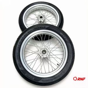 Nouvel ensemble de roues <span class=keywords><strong>semi</strong></span>-<span class=keywords><strong>slick</strong></span> pour Supermoto, pneus avec carcasse, moyeu CNC, jantes en alliage 110/70-17 140/70-17 pour vélos électriques SurRon Ultra Bee - Product Image 1