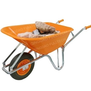 Belle Warrior Wheelbarrow Orange 100L, pneu à profil extra large à crampons profonds anti-crevaison avec plateau en HDPE et roulement à aiguilles - Product Image 2