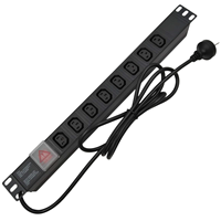 Barre d'alimentation pour armoire rackable 8 prises IEC C13 avec prise AU