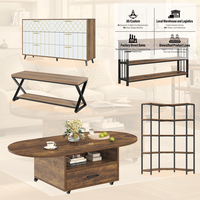 Ensemble de meubles de salon moderne de luxe, bibliothèque personnalisée, banc de rangement, table basse, meubles en bois pour la maison