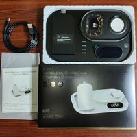 Chargeur sans fil multifonctionnel 30W RGB LED 3-en-1 Station de charge magnétique pliable avec veilleuse pour iPhone et Samsung